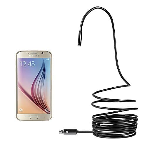 16.4ft USB Endoscope,WIFI Inspection Camera with 2.0 Megapixels 720P HD,6 LED Light Car Inspect Camera Rigid Wire,8.0mm Waterproof Video Snake Camera for Android Smartphont/Mac/PC/Laptop/Computer/Chromebook（Black）