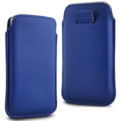 TWIN VALUE PACK - 2 x DARK BLUE SUPERIOR PU SOFT LEATHER PULL FLIP TAB CASE COVER POUCH FOR NOKIA 103 BY N4U ACCESSORIES