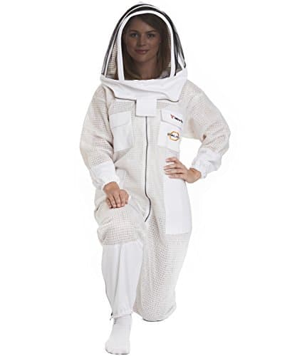 Natural ApiaryZephyros 3 Layer Ventilated Beekeepers Suit - Includes 2 x Non-Flammable Veils (Round & Fencing), Stay Cool with Superb Sting Protection for Professional & Beginner Beekeepers