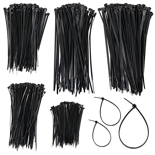 Yahee Pack of 500 Black Cable Ties Assorted Set 100 150 200 mm x 2.5 3.5 4.8 mm