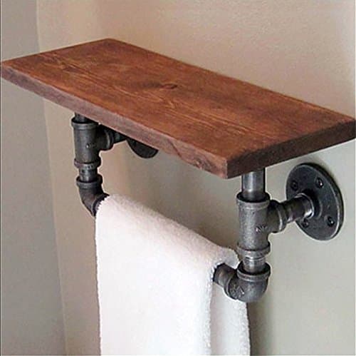 wall shelf Solid wood industrial water pipe bookshelf kitchen bathroom racks wall partitions creative pipe rack