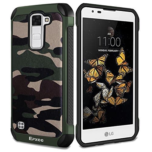 LG K8 Case, Epxee Shockproof [Heavy Duty Protective] Silicone Bumper Phone Case Cover [for LG K8] - (Camouflage-001)