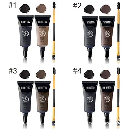 VWH 3pcs/set Dye Eyebrow Kit Liquid Long Lasting Eyelash Tint Dye With Brush (4# black +deep brown)