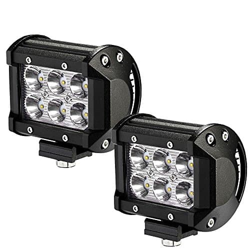 Led Work Light,JieHe 18W Led Driving Light Led Spot Lights Flood for Trucks ATV Tractor 12V 36V off Road Llights Fog Lights (2pcs)