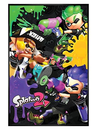 Splatoon Gloss Black Framed 2 3 Way Battle Maxi Poster 61 x 91.5cm