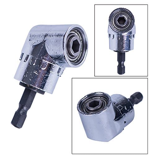 Wazaza Right Angle Drill, 105 Degree Right Angle Driver, Angle Extension, Power Screwdriver, Drill Attachment, 1/4 inch Hex Magnetic Bit, Socket Screwdriver Holder,