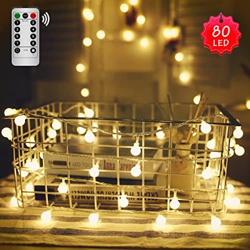 80LED Globe String Light, Binken New Design 10m Waterproof String Light 8 Mode String Light,Hanging Indoor/Outdoor for Wedding,Parties,Festival,Barbecue, Warm White