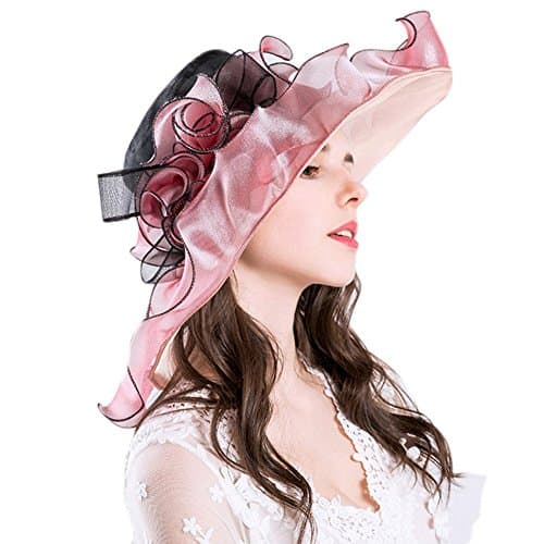 COMFOTAM Comfot Women's Polyester Mesh Bucket Hat Sun Hat, Cute Casual Spring Summer Big Flower Fashion Hat, Champagne