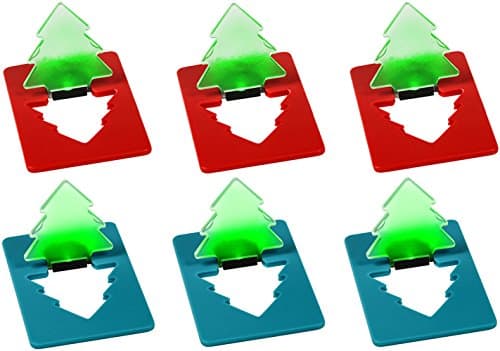 Tree Shaped LED Light – Wire Free, Card Style, Foldable Pop-Up Mini Light for Creative Display, Home Decoration, Special Occasions such as Parties, Christmas, Diwali and Other Festivals (Pack 3 Blue &amp; 3 Red)