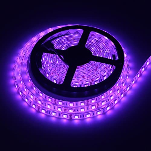 LED Light Strip-EVAIKON Flexible Light Strips with DC12V UL Listed Power Supply, Waterproof SMD 5050 16.4ft(5m) RGB Colour Changing,Self-adhesive for TV Lighting and Trees Decoration,Works with Amazon Alexa &amp; Google Home,16.4 Ft(5M) 300leds RGB 60leds/m,35-40lumen/led,10mm width.