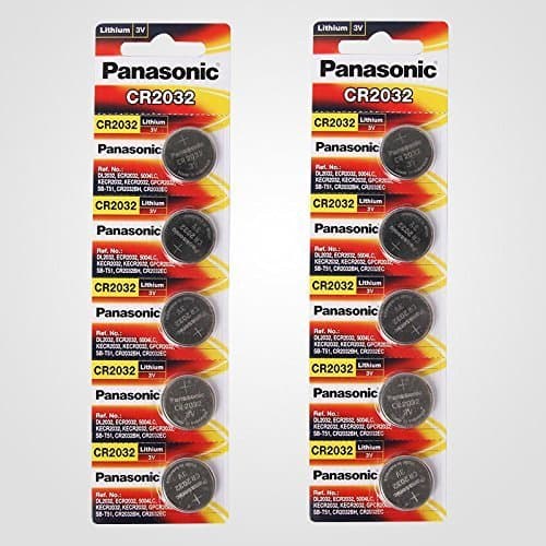 PanasonicCR2032 3V Lithium Battery 2PACK X (5PCS) =10 Single Use Batteries