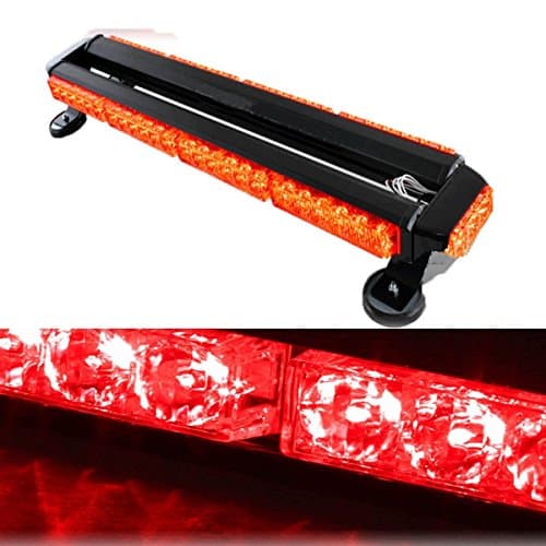 OLSR® 54 LED Light Bar Kit Work Light Driving Light with Non-destructive Upper Windshield Mounting Brackets, Strobe Lights Hazard Emergency Flashing Warning Beacons -Ideal for Car Roof (7 Different Flashing Modes) (Red)