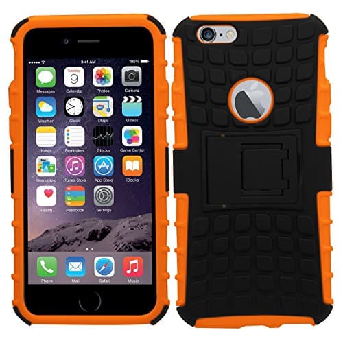 iPhone 6 / 6S Case, TERF Apple iPhone 6 / 6S Cover Impact Resistant Rugged Armour Dual Layer Hybrid Hard Back Shockproof Protection For The Harshest of conditions [ Kickstand For Outdoor Use ] For iPhone 6 / 6S [4.7 inch] - Orange