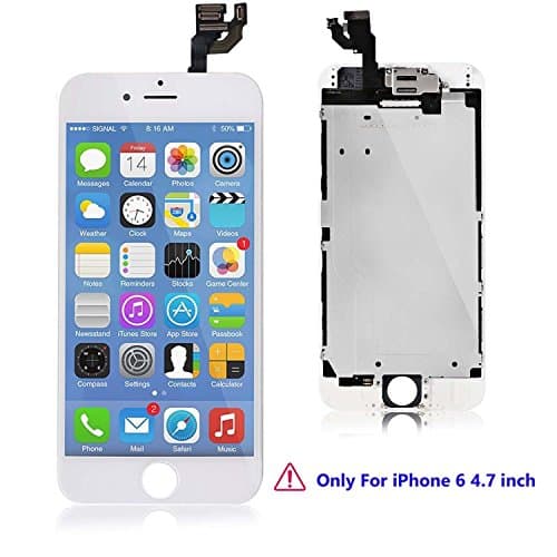 EXW For iPhone 6 Screen Replacement LCD Digitizer & LCD Touch Screen Panel LCD Display with Frame Assembly Front Glass Fit for iPhone 6 4.7 Inch(White)