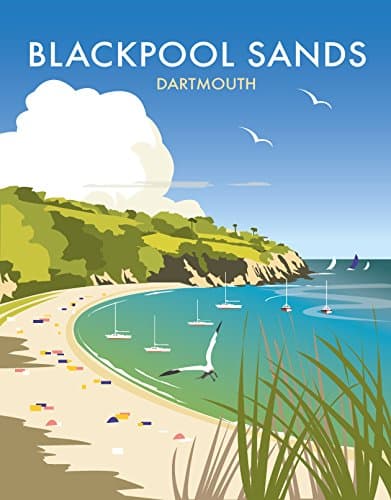 Blackpool Sands Dartmouth Tea Towel - Dave Thompson, Devon