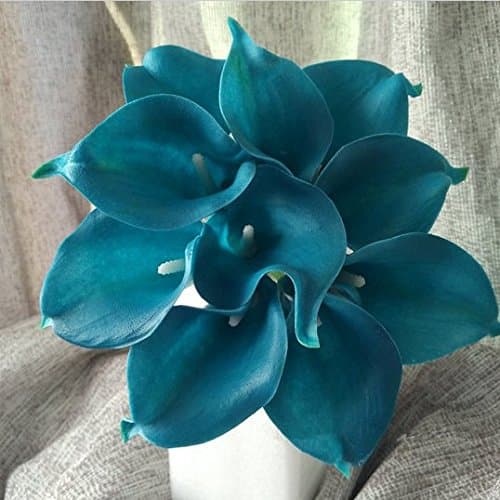 Artificial decorative flowers PU Real Touch Calla Lily for Wedding table decoration （3PCS ）