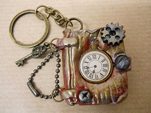 Handmade Steampunk Mini Book Charm Or Keyring. With Gift Box.