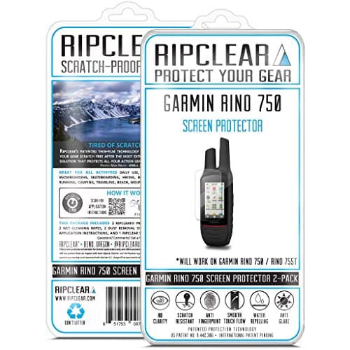 Ripclear Garmin Rino 750 GPS Screen Protector Kit - Scratch-Resistant, Smooth Touch, Anti-Glare - 2-Pack
