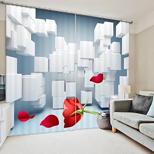 Wapel Tridimensional Module Rose Flower Creative Visual Effect 3D Window Curtains Thick Blackout Shade Office Customized Size 260X260CM
