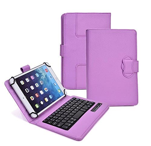 Tsmine LG G Pad 8.0 Bluetooth Keyboard Case - 2in1 Wireless Keyboard Case [Detachable, Rechargable] PU Leather Stand Case for LG G Pad 8.0 V480 V490 Tablet,Purple