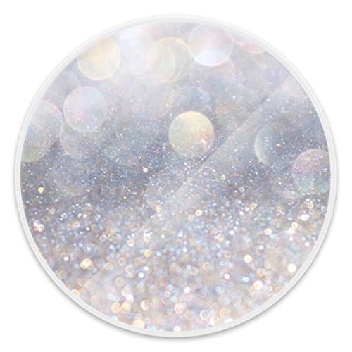 Customize Mounts and Holder, Expanding Stand Pop Grip Mount Sockets for Cellphones,Smartphones and Tablets - Silver Glitter White