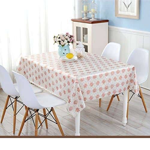 QIANG QT Continental Simple Rural Modern PVC Rectangular Table-Cloth,Coffee Table Mats Repel Water And Hot Oil Cloth-E 80x137cm(31x54inch)