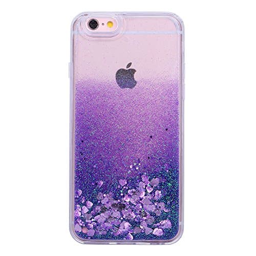 iPhone 6S Plus Case, Glitter Bling Sparkles Flowing Liquid Anti Scratch Hard Protective Case for iPhone 6Plus 6SPlus, 5.5inch, Purple Color