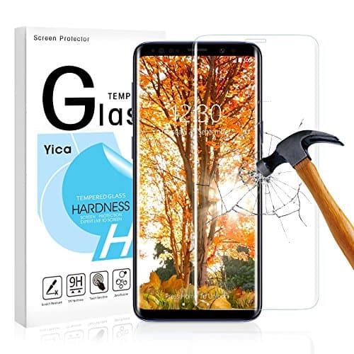 Yica Galaxy S9 Plus Screen Protector, Galaxy S9 Plus Full Coverage Ultra Clear Anti-Scratch Tempered Glass Screen Protector Film [9H Hardness] [Crystal Clear] for Galaxy S9 Plus