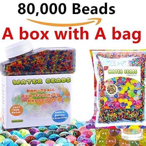 Water Beads, plus size box 340g ( 80,000 beads) Sooper Beads Crystal Water Gel Bead [Rainbow Mix] Used For Kids Tactile Toys - SensoryToys, Orbeez refill, Vase Filler, Soil, Plant decoration,woodsmy