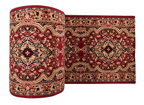 Red Beige Rug Runner - Classic Pattern - Perfect For Hall Hallway Stairs - Durable Carpet Runner - "VERONA" 70 x 470 cm ( 2ft4" x 15ft5" ) Long