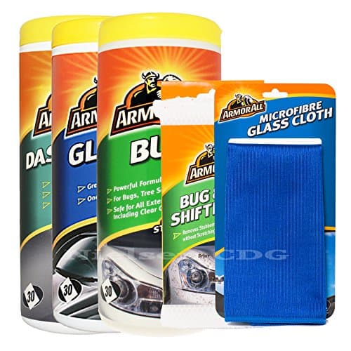 ArmorAll Dashboard Wipes Gloss, Glass Wipes, Bug Wipes, Bug &amp; Tar Shifter, MF Glass Cloth - PRO51