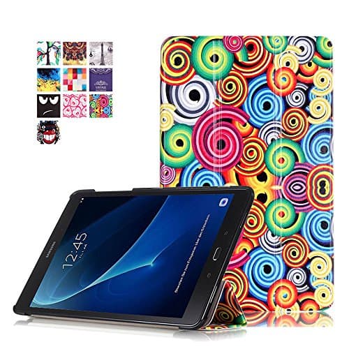 Tab A 10.1'' Flip Case,Premium PU Leather Flip Cover [with Stand Feature] Folio Case for Samsung Galaxy Tab A 10.1 (2016) SM-T580N / SM-T585N Covers and Cases ,Colorful swirl