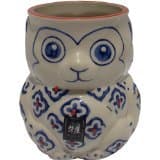Yokohama Studio Monkey Mug Hand Painted blue and orange pattern