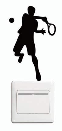 Tennis Player Vinyl Switch Sticker Decor Lightswitch Decor Wall Decals Shipped from USA