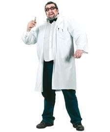 Fun WorldMen's Plus-size Mad Scientist Lab Coat Plus Size Adult Costume, white, Plus Size up to 6'2" / 300 lbs.