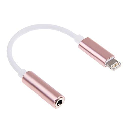 Lightning to 3.5mm AUX Headphone Jack Adapter for iPhone 7/ 7Plus (Rose Gold)