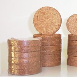 Coconut coir 3" disc with woven cloth (6 Discs)