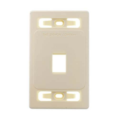 Siemon MX-FP-S-01-80 Max-Module Face-Plate, 1-Port, 1-Gang, Light-Ivory