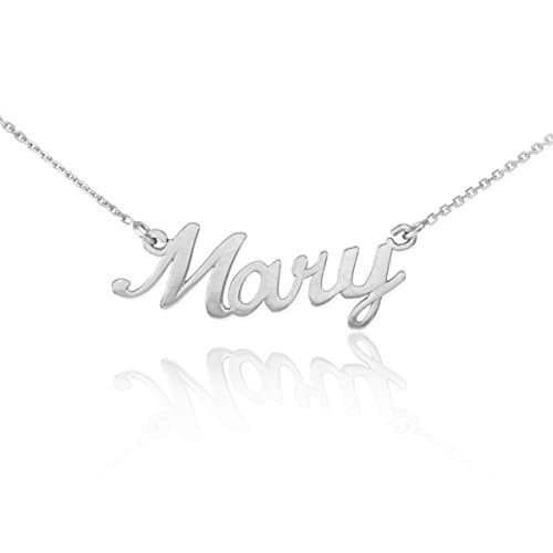 Claddagh GoldDainty 925 Sterling Silver Custom Personalized Script Pendant Mary Name Necklace