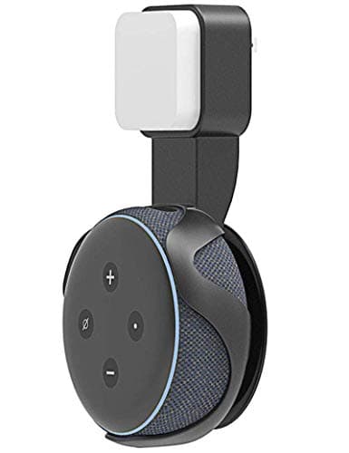 Yuanming Outlet Wall Mount Holder for Dot 3rd Generation, Best Space-Saving Dot Accessories with Cord Management for Your Smart Home Speaker Without Mess Wires or Screws (Black)