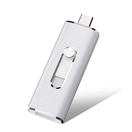 RAOYI 32G USB 3.1 Dual (Type-C&Type-A) OTG U Disk Data Storage USB Flash Drive for Type-C Smart Phones, Samsung Galaxy, Computers, Tablet and New Macbook (Silver)
