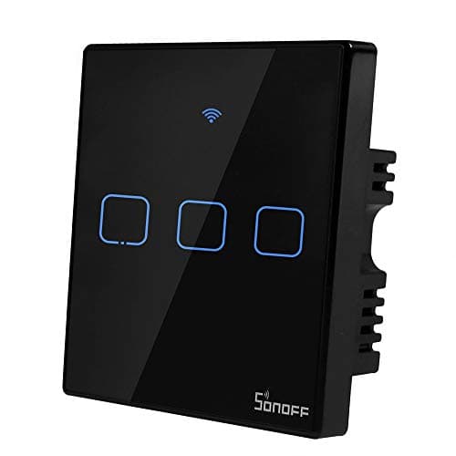 GALOOK WIFI Smart Light Switch, Wireless Wall Touch Switch Works with Alexa and Google Home,Touch Tempered Glass Panel,APP Remote Control&433MHz RF Control,No Hub Required,Neutral Line Need(T3-3Gang)