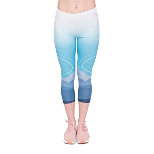 PINK PLOT Women's Buttery Soft Basic Leggings Pants High Stretchy &amp; Skinny (Wild Mountain, Capris-Fit XS-L)