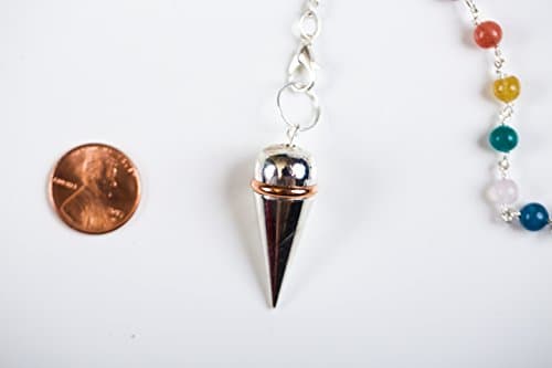 Silver Open Screw Metal Pendulum with Chakra for Scrying, Dowsing, Divination, Reiki, Chakra Testing, Chi from The Goddess Menagerie