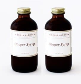 Morris Kitchen Ginger Simple Syrup - 8floz 2 Pack For Cocktails | Coffee | Dessert Toppings | Shaved Ice | Vegan Gluten-Free &amp; Non-GMO Cold Pressed Ginger | Free Book offer on Pkg (GINGER, 2 PK)
