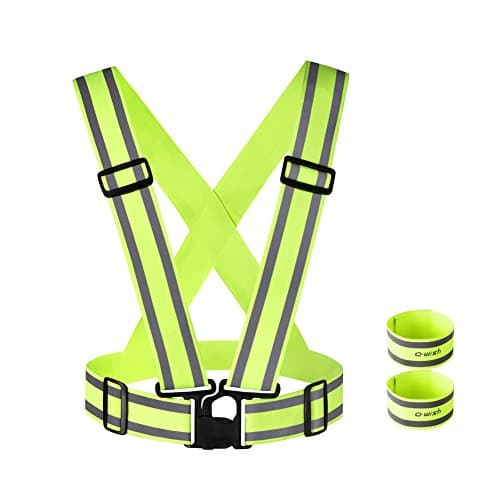 Owish Reflective Vest with Hi Vis Bands Fully Adjustable & Multi-purpose: Running, Cycling, Motorcycle Safety, Dog Walking High Visibility Day And Night