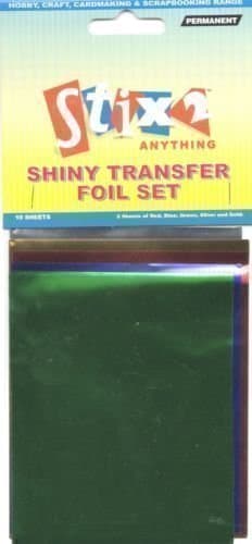 10 SHEETS TRANSFER FOILS ASSORTED COLOURS RED BLUE GREEN SILVER & GOLD by UK Industrial Tapes