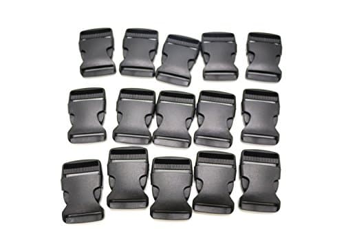 JustThread Flat Side Plastic Buckles - 3/8 5/8 3/4 1 1.25 1.5 2 inch - Multi-Color, Black - Bulk Value Packs - Suitable for Crafts &amp; DIY (1 inch (pack of 100), Black)