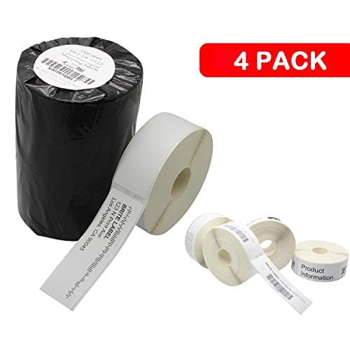 [4 Rolls, 375 /Roll, 1500 Labels] Dymo 30252 Compatible Address Label (1-1/8 x 3-1/2") Premium Adhesive for Shipping, Mailing, File, Folder & Barcode Labels LabelWriter Lw 450 Turbo 4XL
