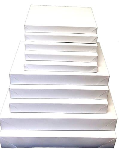 White Gift Box - 10 Pack Assortment with Lids (Shirts, Robe, &amp; Lingerie)